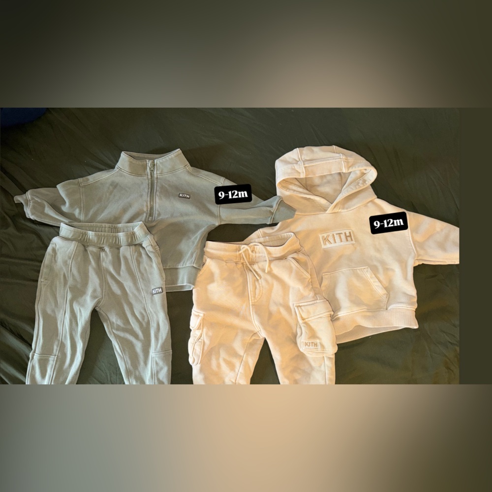Kith Kids Olive and Cream Jogger Set